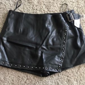 Pleather Skort